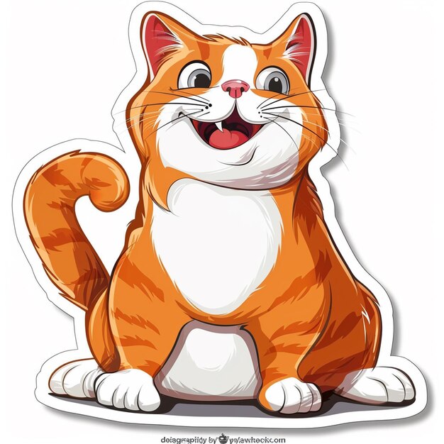 Photo cute cat cartoon character