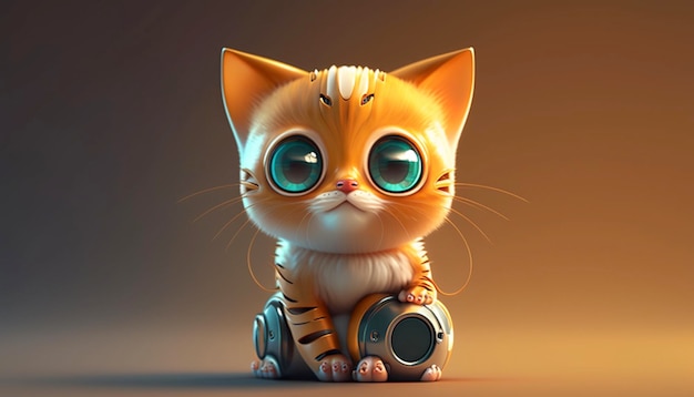 Cute cat cartoon charecterGenerative AI