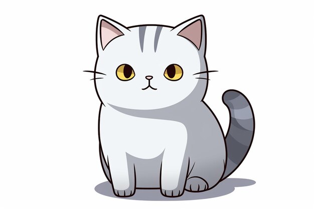 Photo cute cat cartoon illustration created with generative ai