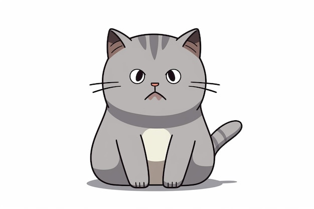 Photo cute cat cartoon illustration created with generative ai