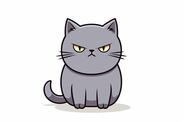 Photo cute cat cartoon illustration created with generative ai