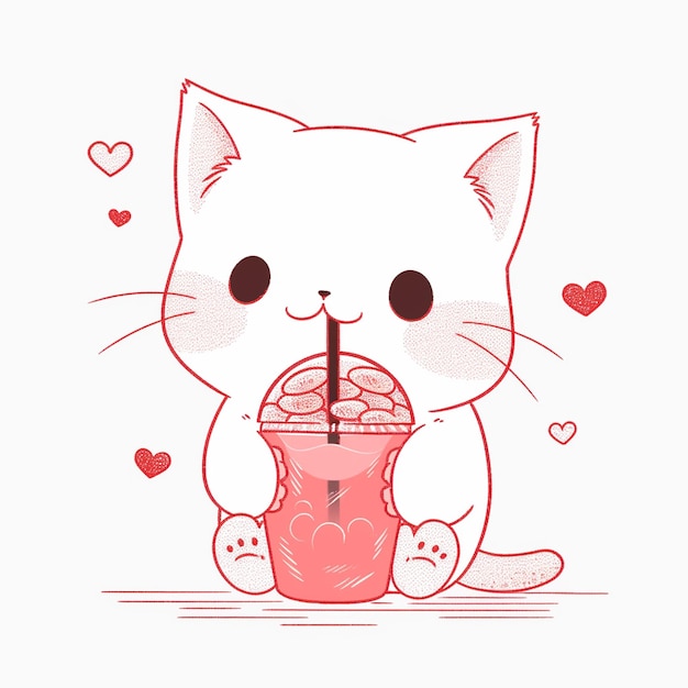 cute cat cartoon illustration