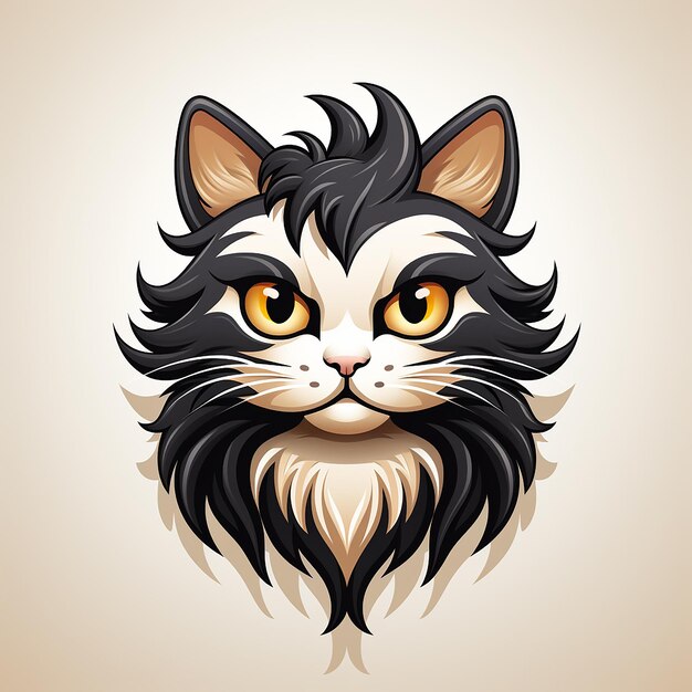 cute cat cartoon logo