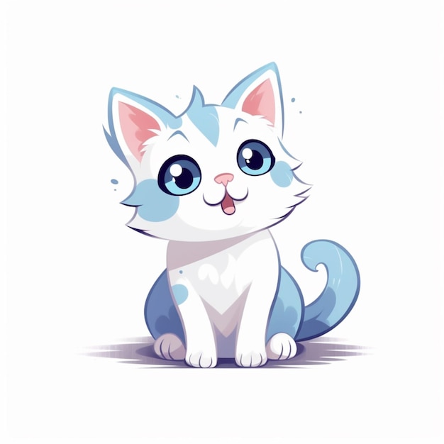 Photo a cute cat clip art with cartoon style