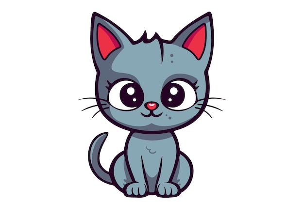 Premium Photo | Cute cat clipart vector illustration cartoon kitten ...