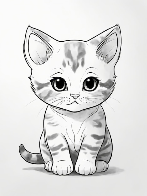 cute cat coloring page 15