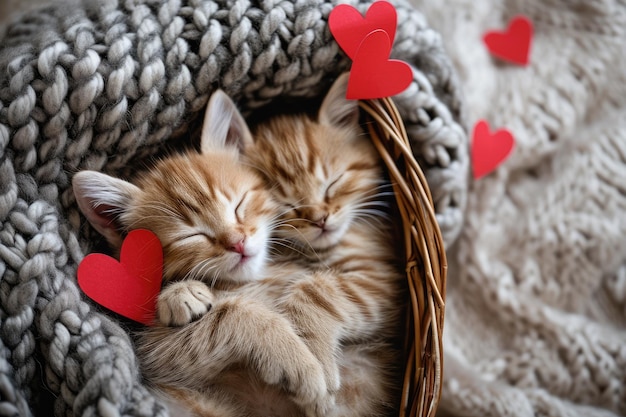 Foto cuccia coppia di gatti amore giorno di san valentino pragma