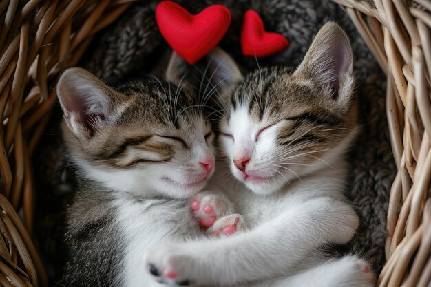 Cute cat couple love valentines day Pragma