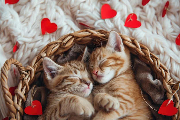 Фото Милая кошачья пара любит день святого валентина прагма