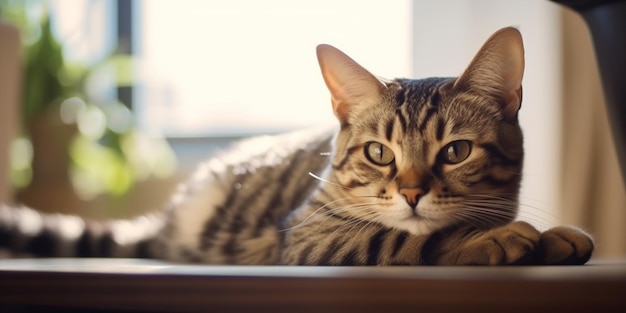 Cute cat in a cozy home