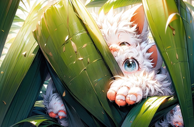 Cute cat cute little cats cute kitten sitting in flower field anime cat cute anime cat kitty c