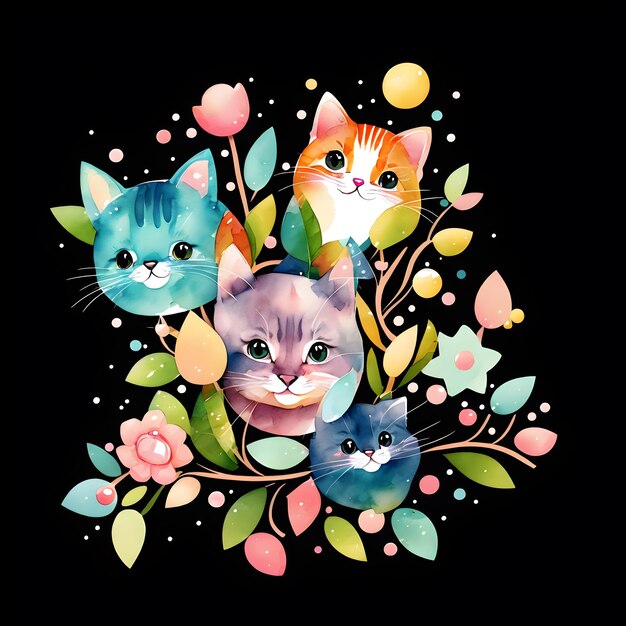 cute cat design with cartoon look