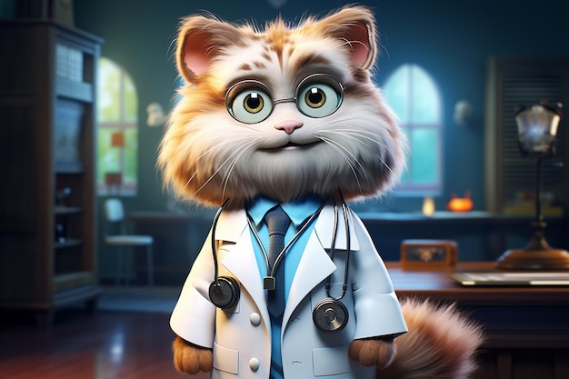 사진 3d로 보는 귀여운 고양이 의사