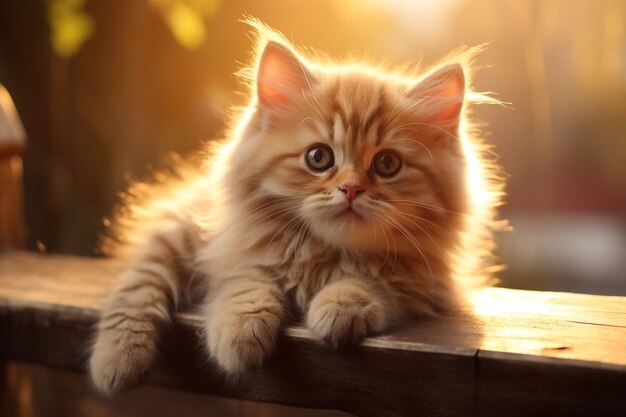 Photo cute cat happy cat