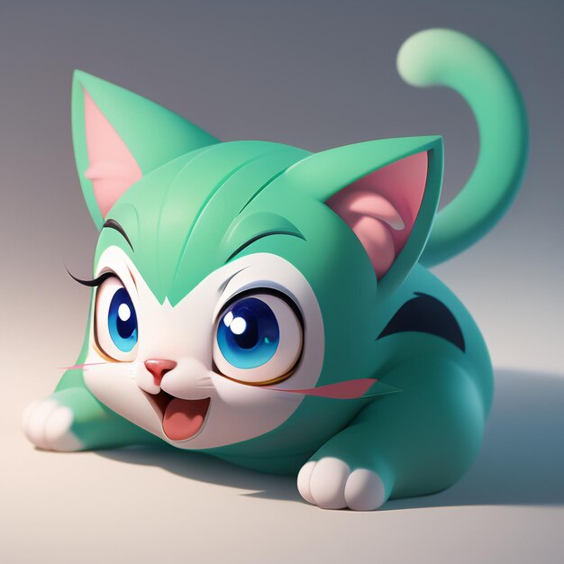 Cute cat head portrait cartoon animation 3d illustration wallpaper cute cat image