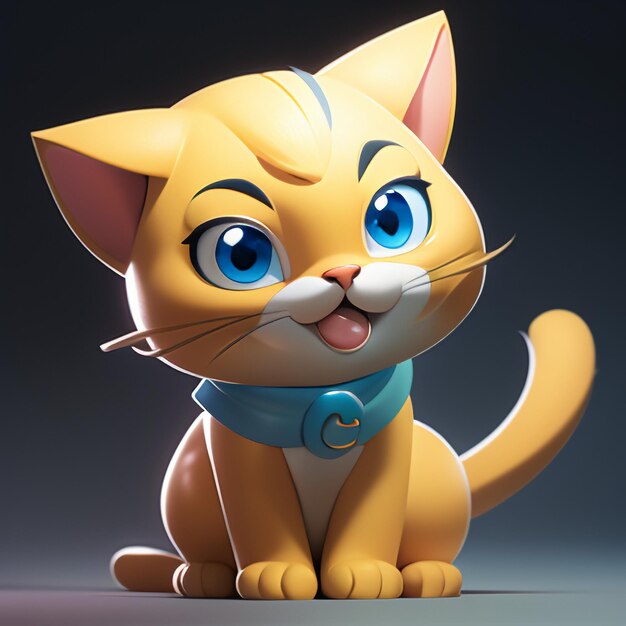 Cute cat head portrait cartoon animation 3d illustration wallpaper cute cat image
