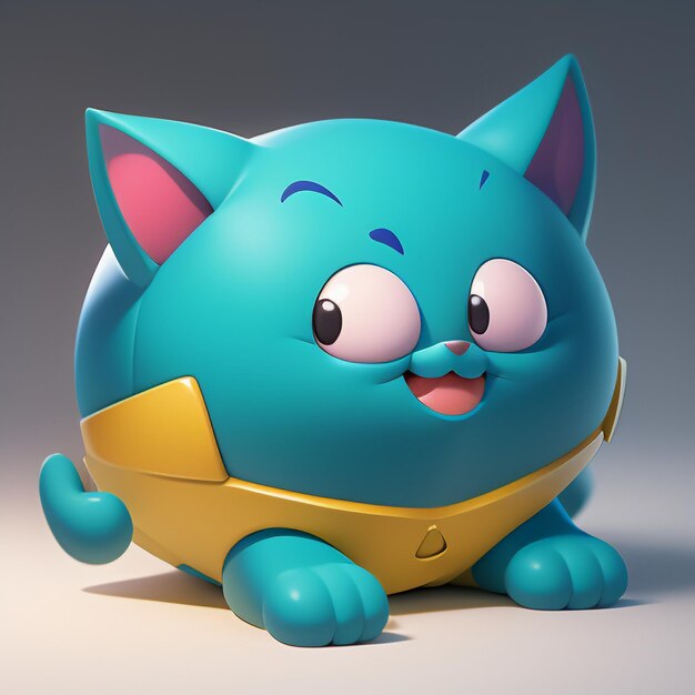 かわいい猫の頭の肖像画漫画アニメーション 3D イラスト壁紙かわいい猫の画像