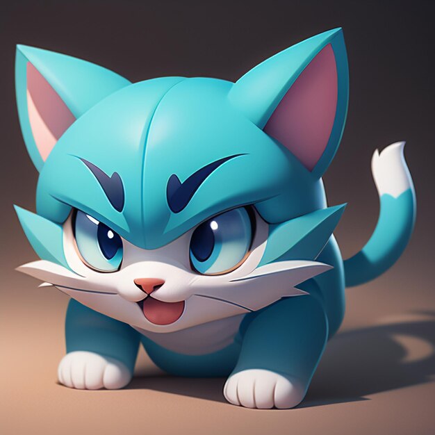 Photo cute cat head portrait cartoon animation 3d illustration wallpaper cute cat image