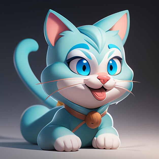 Cute cat head portrait cartoon animation 3D illustration wallpaper cute cat image