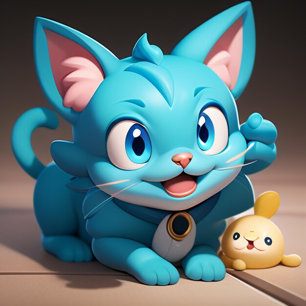 Cute cat head portrait cartoon animation 3d illustration wallpaper cute cat image