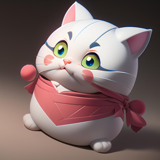 Photo cute cat head portrait cartoon animation 3d illustration wallpaper cute cat image