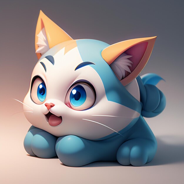 Cute cat head portrait cartoon animation 3d illustration wallpaper cute cat image