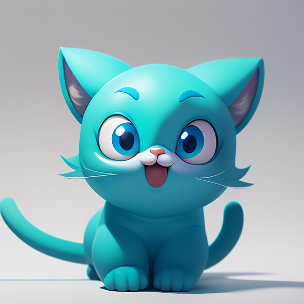 Cute cat head portrait cartoon animation 3d illustration wallpaper cute cat image