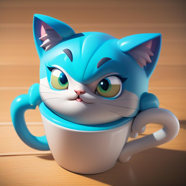 Cute cat head portrait cartoon animation 3d illustration wallpaper cute cat image