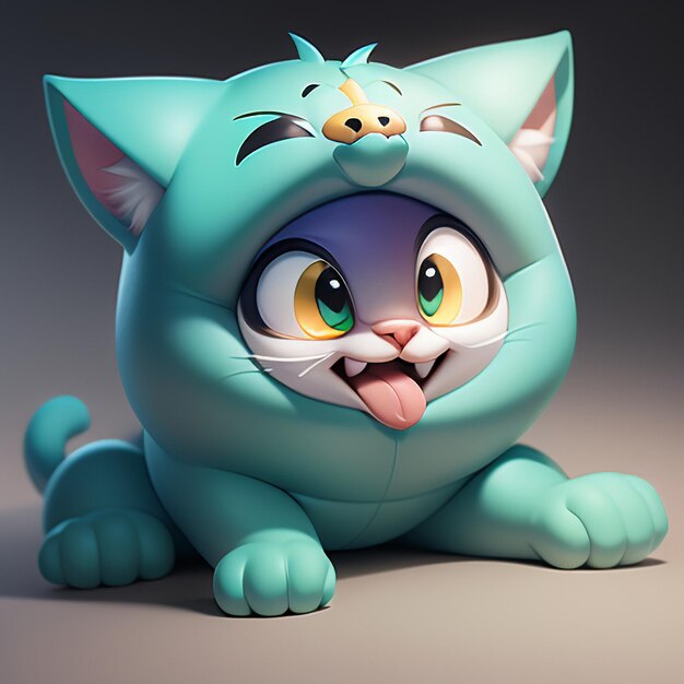 Cute cat head portrait cartoon animation 3d illustration wallpaper cute cat image