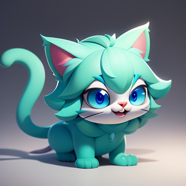 Cute cat head portrait cartoon animation 3d illustration wallpaper cute cat image