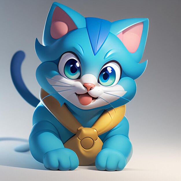 Cute cat head portrait cartoon animation 3d illustration wallpaper cute cat image