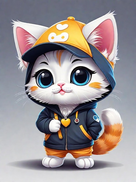 cute cat illustration AI generated