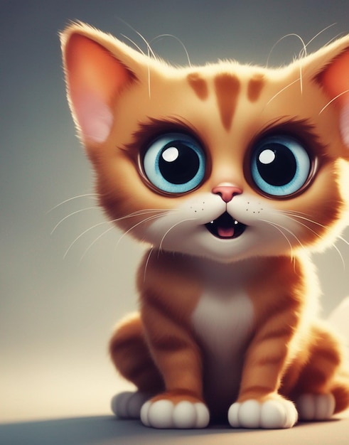 cute cat illustration AI generated