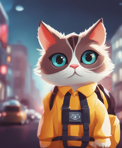 cute cat illustration AI generated