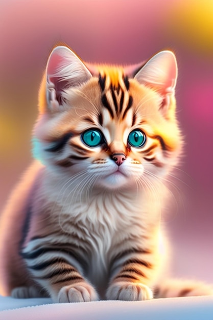 Милый кот котенок очаровательны голубые глаза
