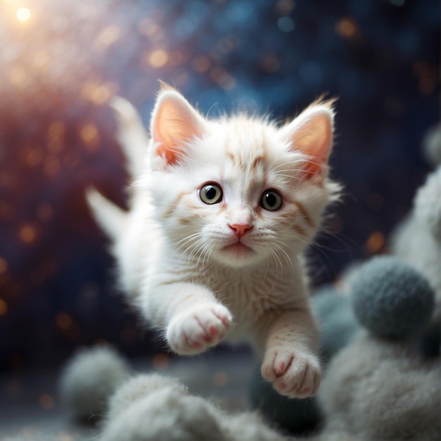 Cute cat in outer space