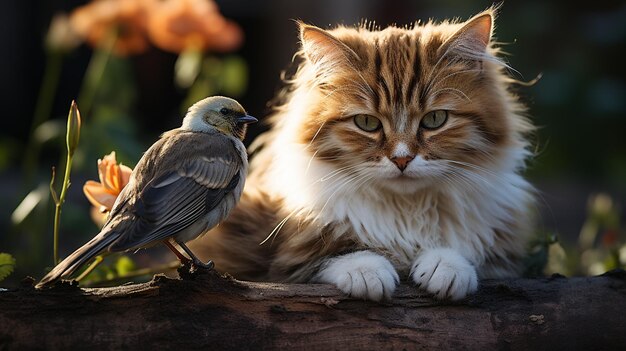 写真 芝生の上でボールで遊ぶかわいい猫