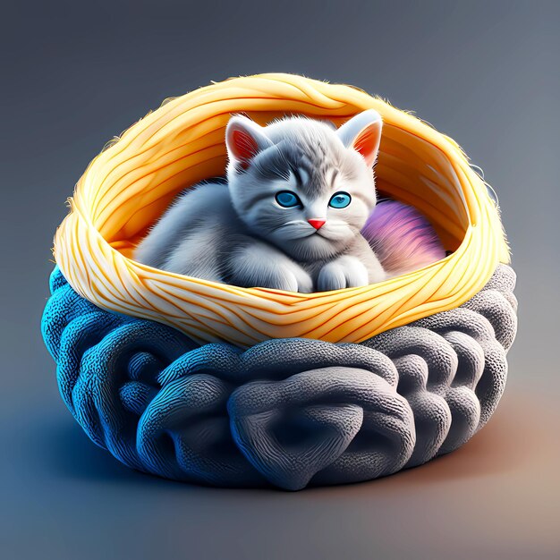 Cute cat sitting in a cat bed