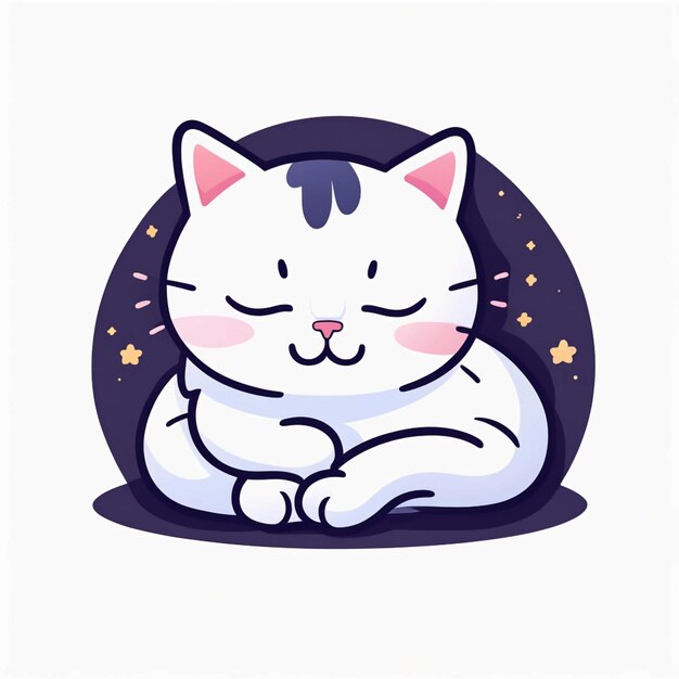 Cute cat sleeping cartoon vector illustration