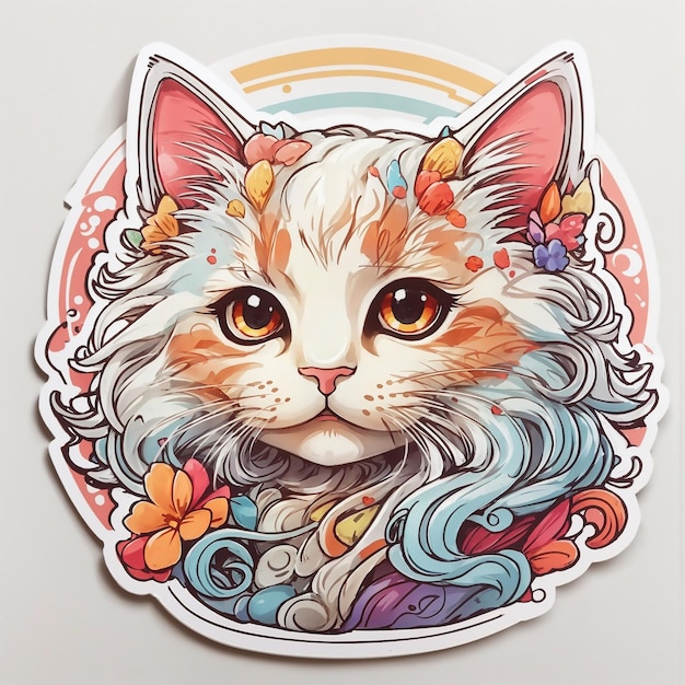 Cute cat sticker