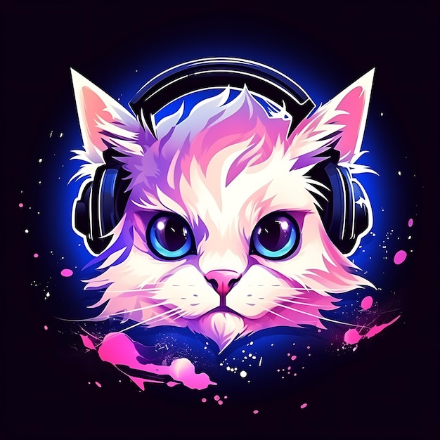 милая векторная иллюстрация кота для дизайна футболки, баннера с логотипом и т. д.