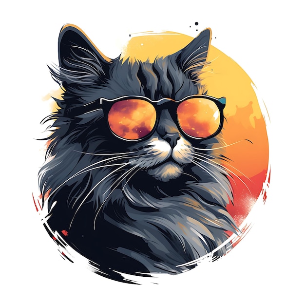 cute cat vector illustration for t shirt design stocker logo banner etc