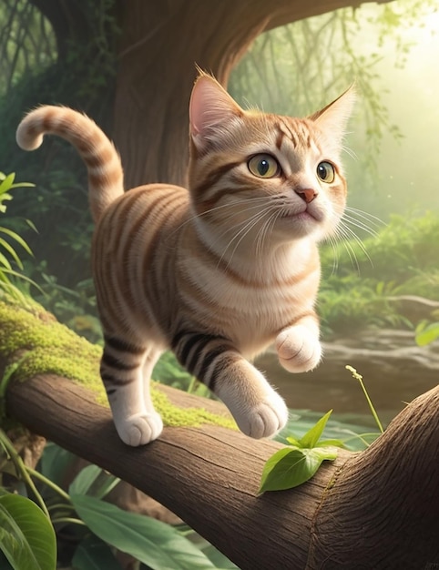 A cute cat wallpapers Photo Ai Generated