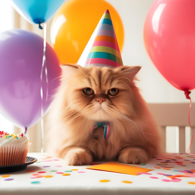 Cute cat wearing a cap