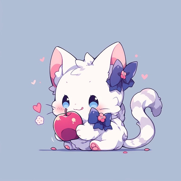 cute cat with apple