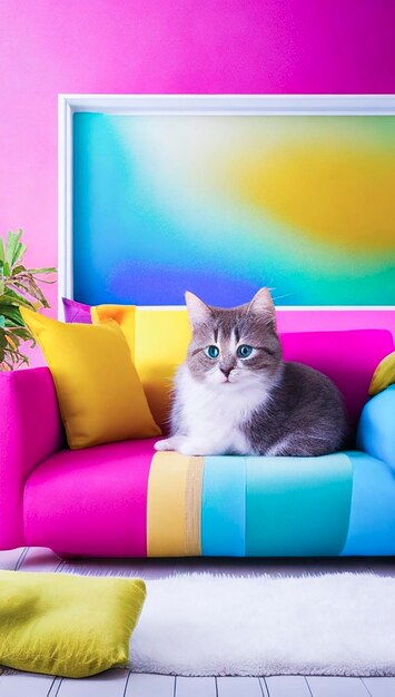 Cute Cat with background