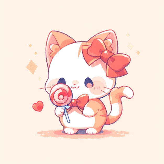 cute cat with candy