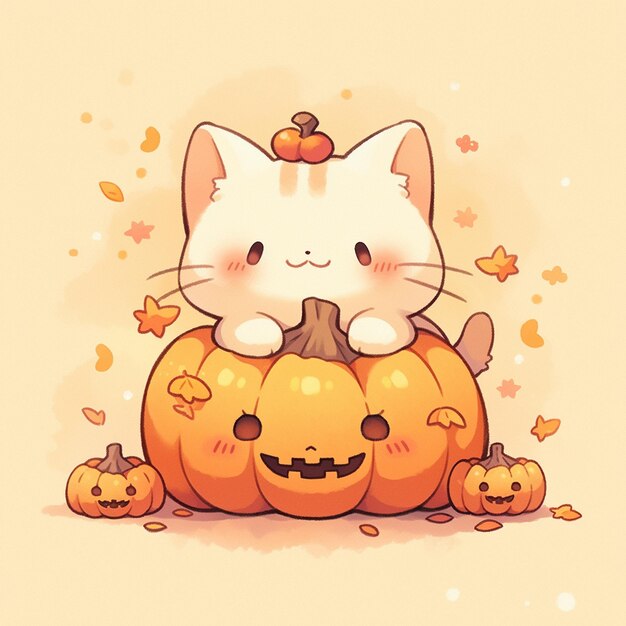 Photo cute cat with halloween