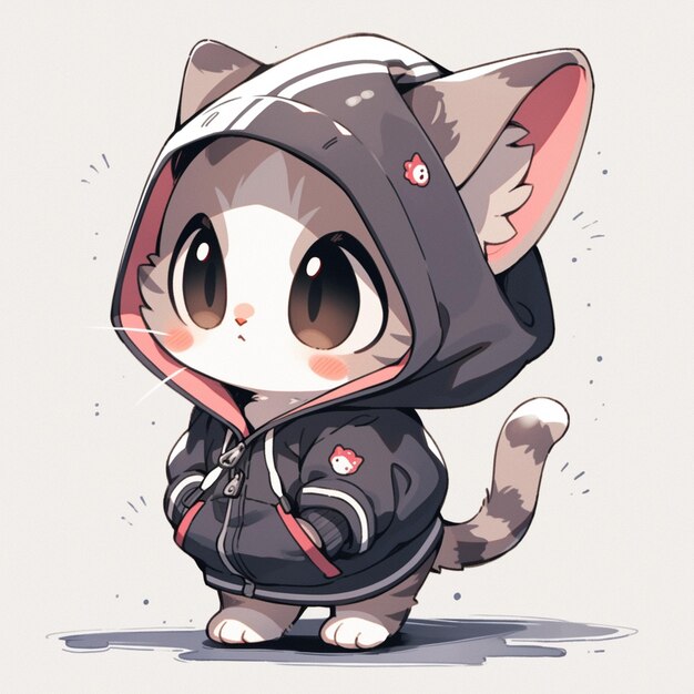 cute cat with hoodie