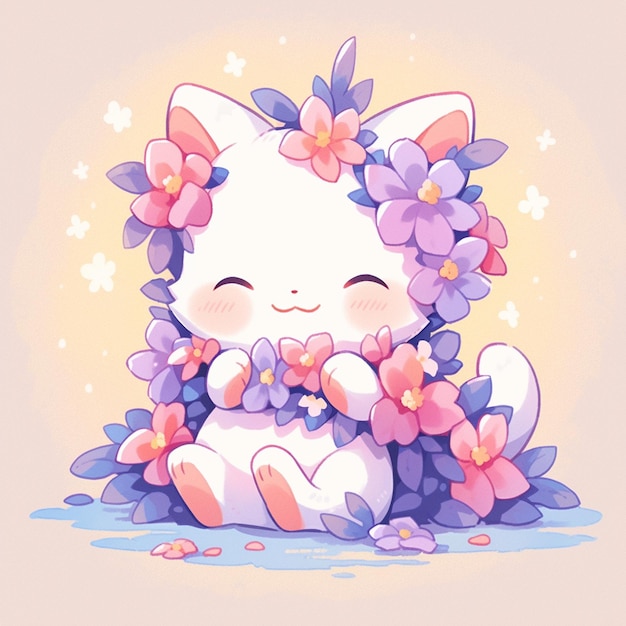 Cute cat with spring